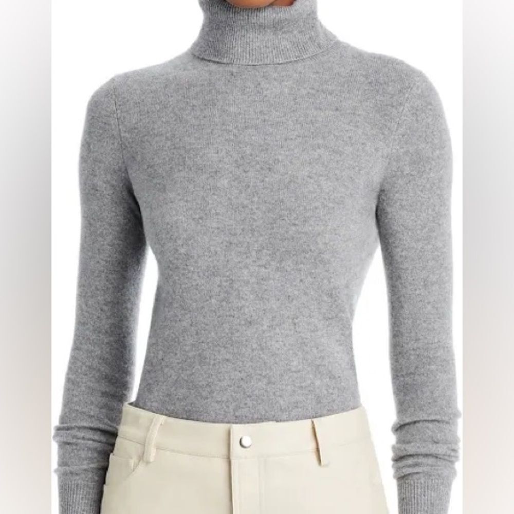 Sutton Studio 100% Cashmere Elegant Gray Turtleneck Sweater Size M